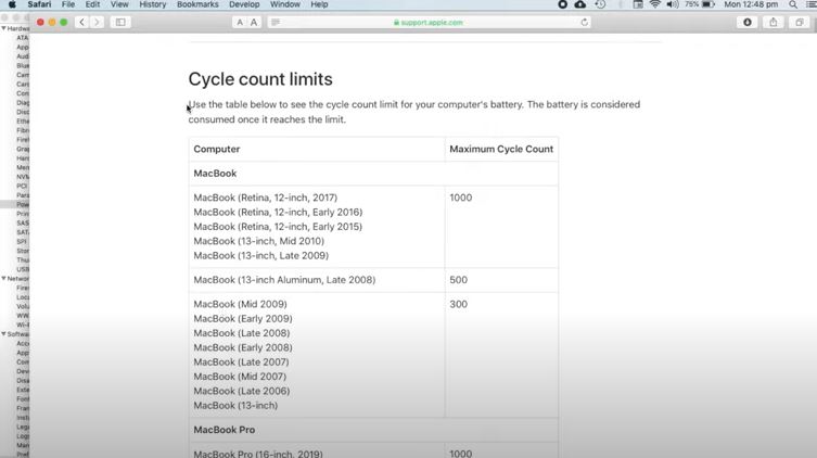 how to check macbook battery cycle