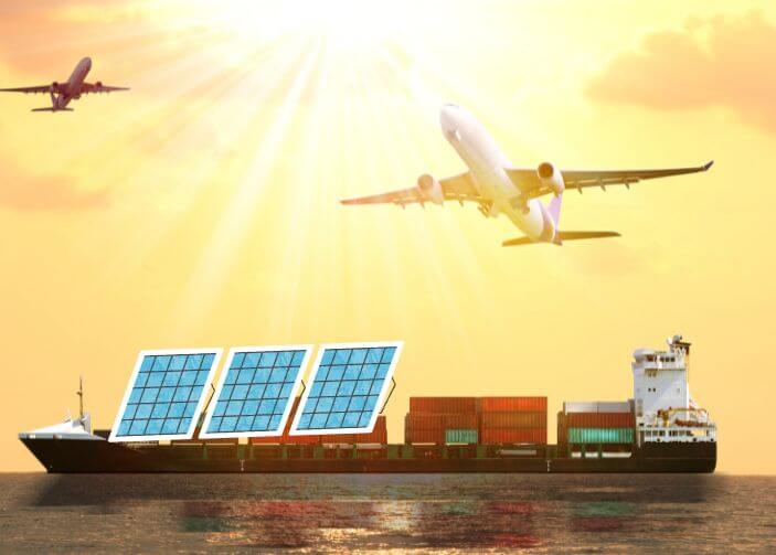 solar panels international shipping