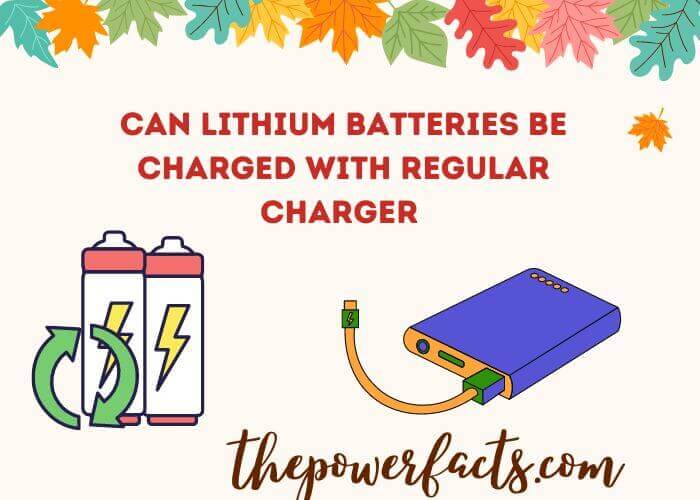 can lithium batteries be charged with regular charger