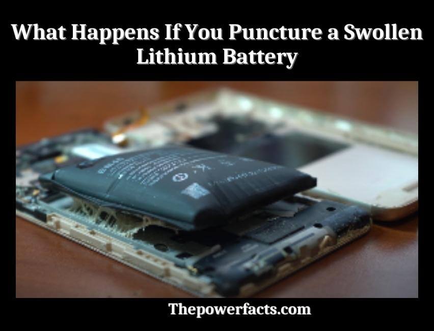 what happens if you puncture a swollen lithium battery